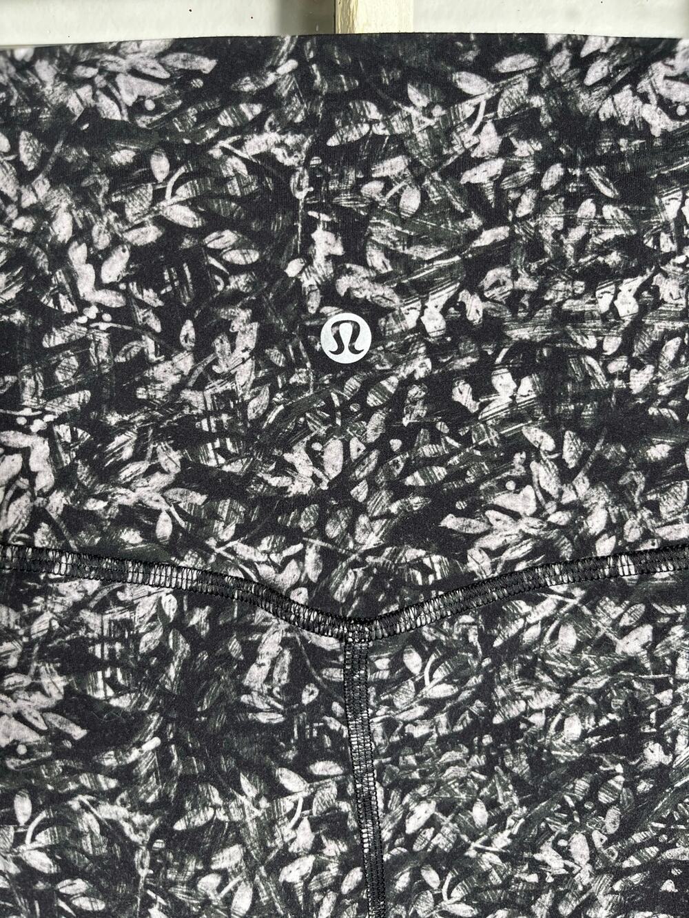 lululemon align high rise pants size 14 black green leaf pattern blossom